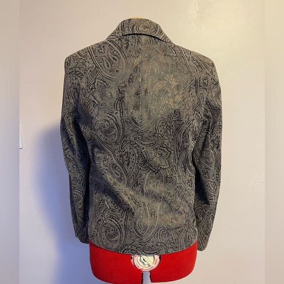 Paisley patterned blazer, gray/purple with metallic shine - Picture 3 of 6